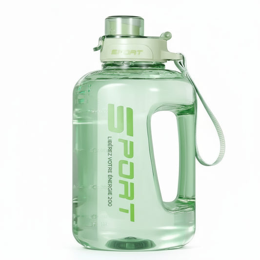 Gourde Sport 2.5L avec Paille Vert Avocat – Grande Bouteille d’Eau Sans BPA pour Gym, Camping & Voyage
