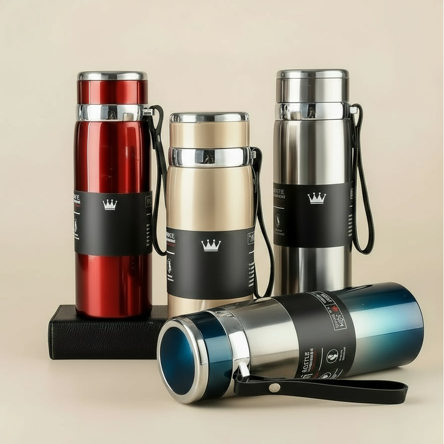 Gourde Isotherme Inox 800ml – Bouteille Double Paroi pour Boissons Chaudes & Froides | Thermos Sport Durable