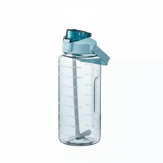 Gourde XXL 2L avec Paille & Marqueurs de Temps – Bouteille de Sport Motivante et Portable pour Fitness, Bureau & Voyage