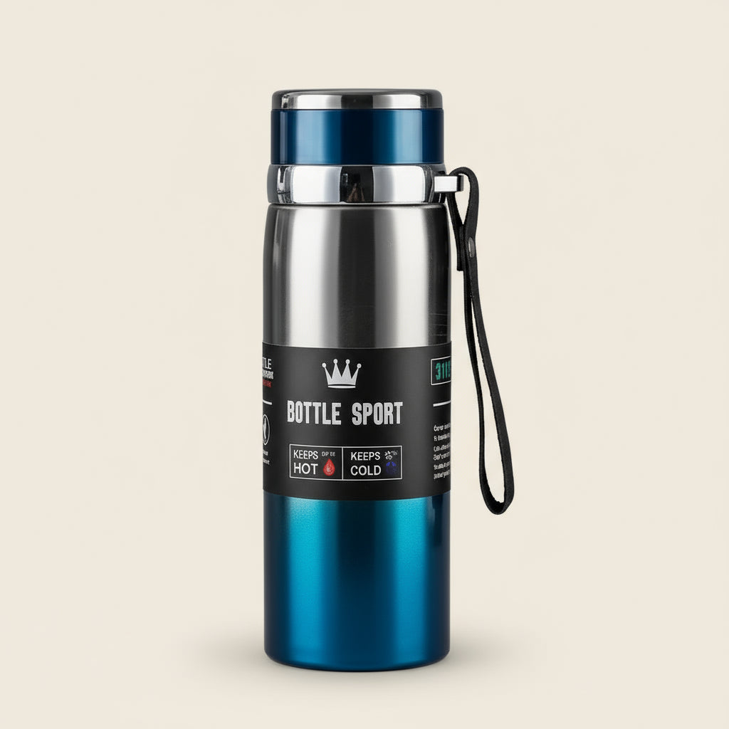 Gourde Isotherme Inox 800ml – Bouteille Double Paroi pour Boissons Chaudes & Froides | Thermos Sport Durable