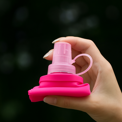 Gourde Pliable en Silicone ROSE 150ml / 250ml / 500ml – Bouteille Souple Réutilisable pour Sport, Running & Voyage