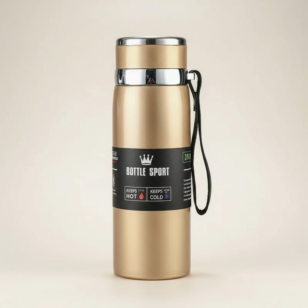 Gourde Isotherme Inox 800ml – Bouteille Double Paroi pour Boissons Chaudes & Froides | Thermos Sport Durable