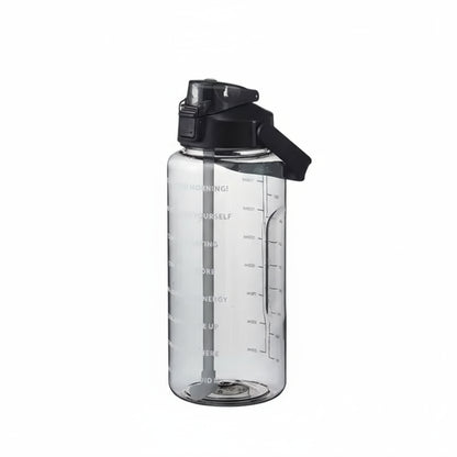Gourde XXL 2L avec Paille & Marqueurs de Temps – Bouteille de Sport Motivante et Portable pour Fitness, Bureau & Voyage