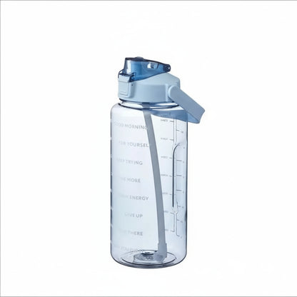 Gourde XXL 2L avec Paille & Marqueurs de Temps – Bouteille de Sport Motivante et Portable pour Fitness, Bureau & Voyage