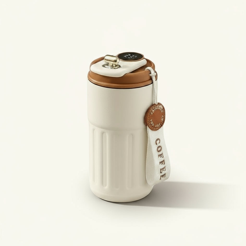 Tasse Isotherme Intelligente Inox avec Affichage de Température – Thermos 500ml pour Café, Bureau & Voiture